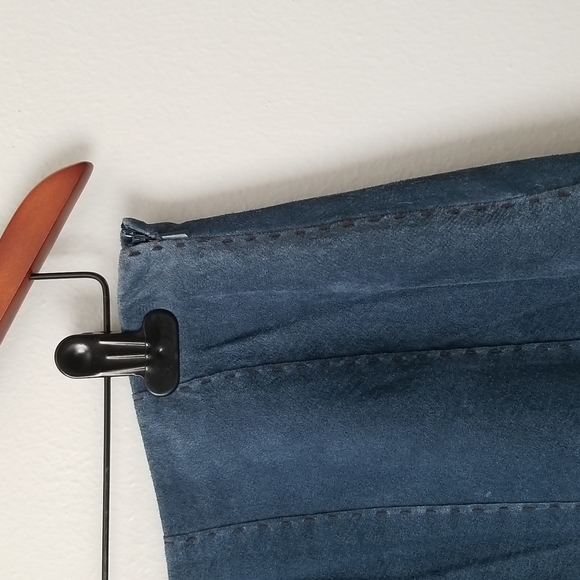 Suede Skirt Vintage Think Tank Blue Size 6 - Picture 3 of 14